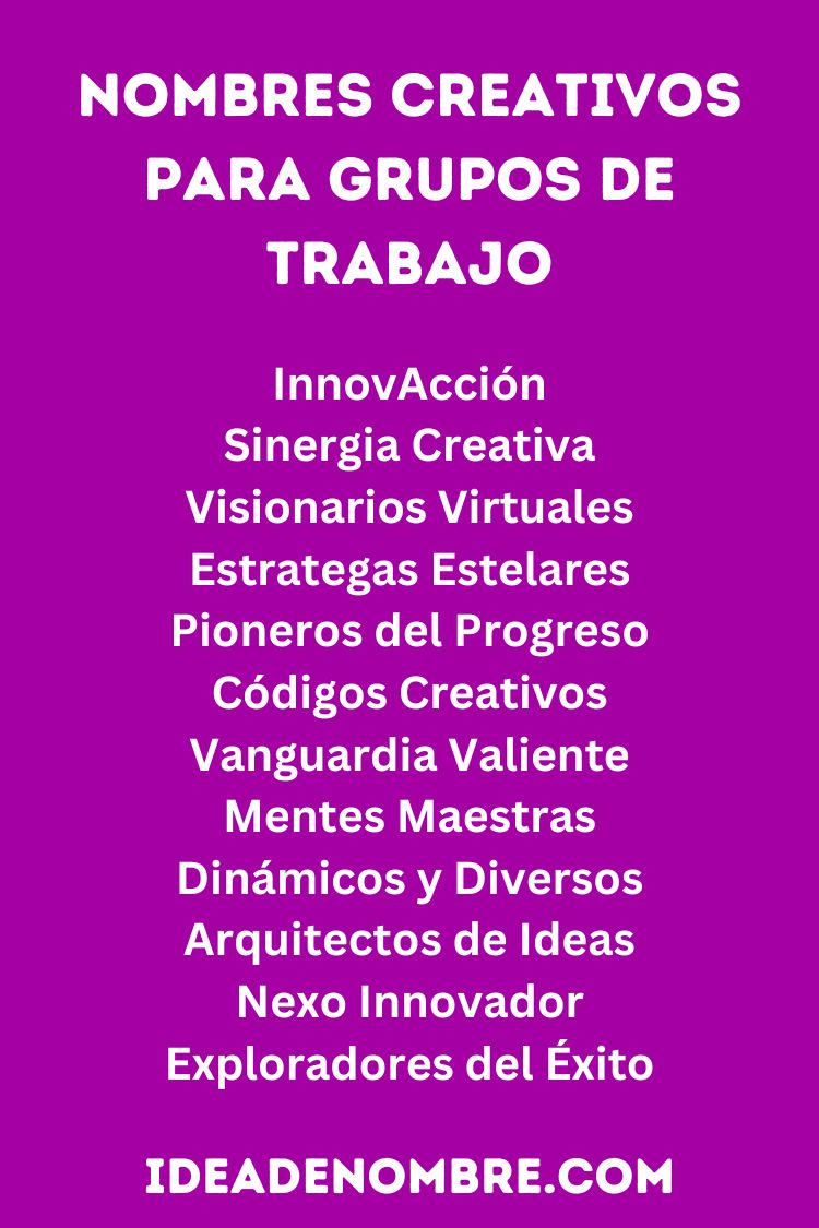 Nombres Creativos para Grupos de Trabajo